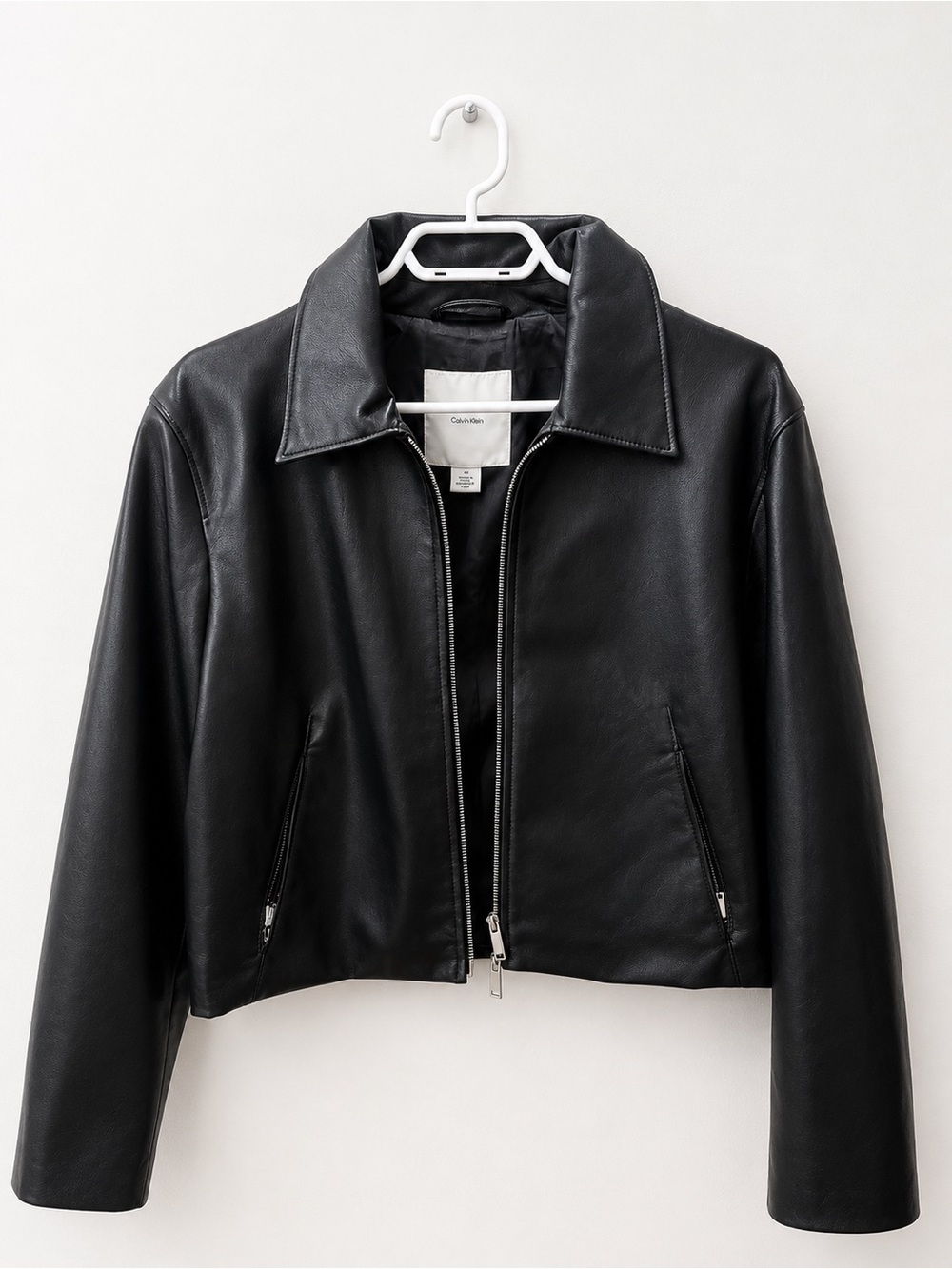 Calvin Klein Black Leather Zip Jacket